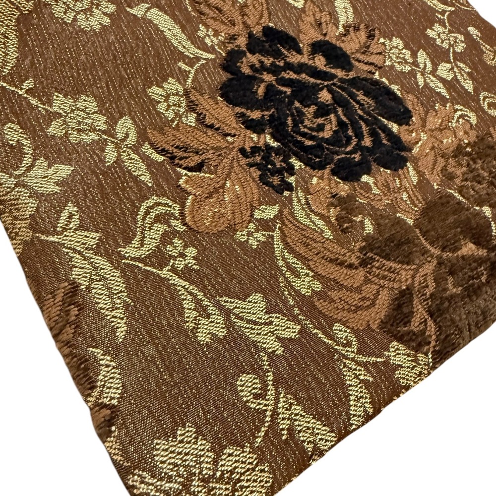 Vtg Crown Lewis Tapestry Wristlet Clutch Lampo Zipper Floral Velvet Brocade - Picture 5 of 8